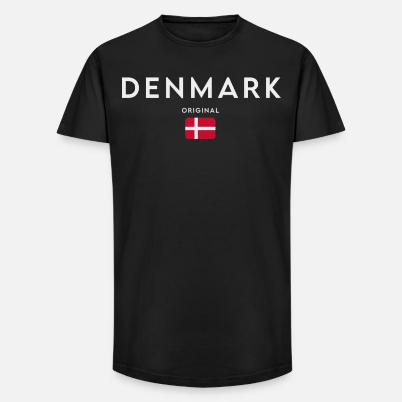 Danmarks flag, dansk stolthed - Long fit herre T-shirt - sort