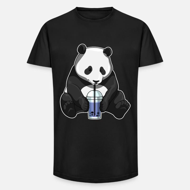 Panda Bubble Tea - Long Fit Männer T-Shirt - Schwarz