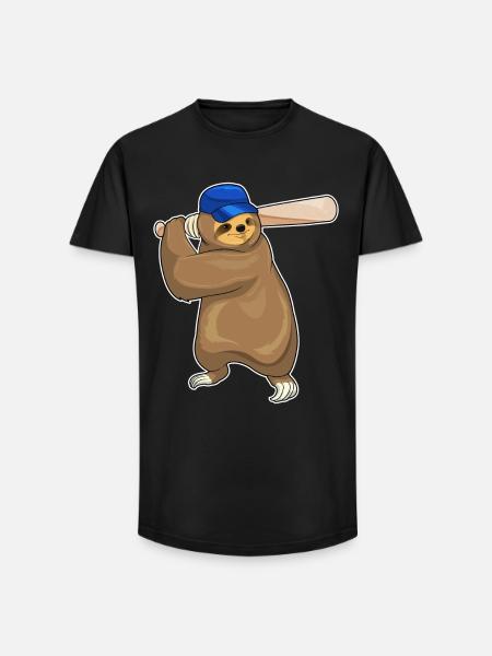 Sloth Baseball Baseball Bats - Long Fit Men's T-Shirt - black