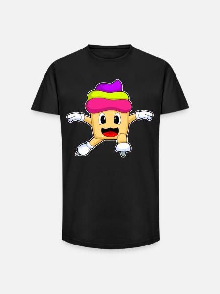 Cupcake Eislaufen Schlittschuhe - Long Fit Men's T-Shirt - black