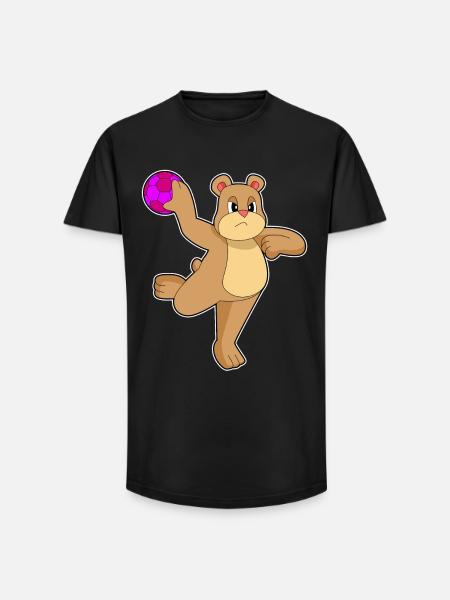 Bear Handball Player Handball - Long Fit Men's T-Shirt - black