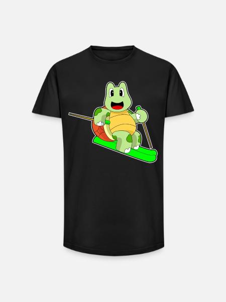 Turtle Skier Ski - Long Fit Men's T-Shirt - black