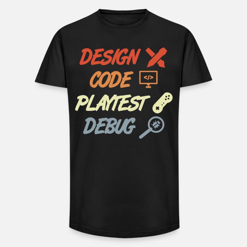 Game Development Process - Long Fit Men's T-Shirt - black
