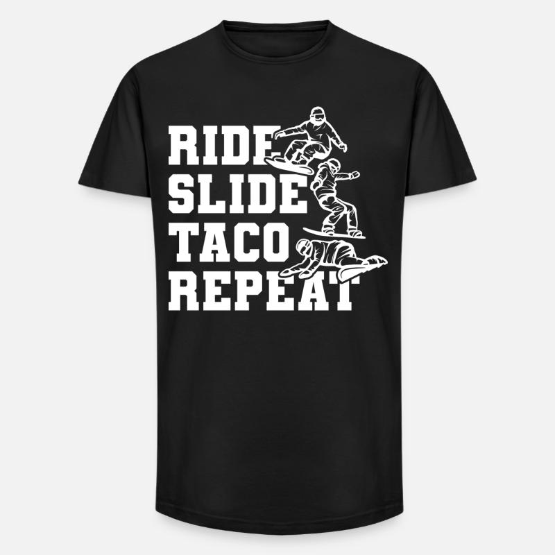 Snowboard Taco - Long Fit Männer T-Shirt - Schwarz