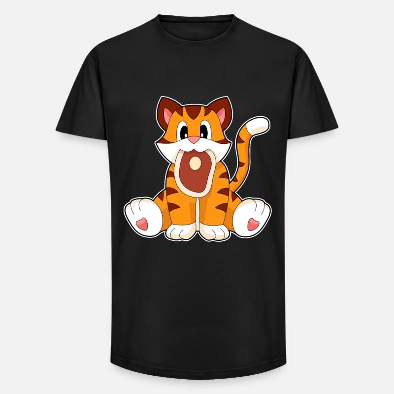 Tiger Fleisch - Long Fit Männer T-Shirt - Schwarz
