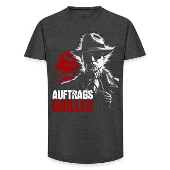 Auftragsgriller Grillmeister BBQ Grillen Geschenk - Long Fit Männer T-Shirt - Anthrazit - Vorne - AI Model Male 185 light (185cm)