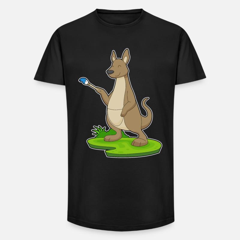 Känguru Malen Pinsel - Long Fit Männer T-Shirt - Schwarz