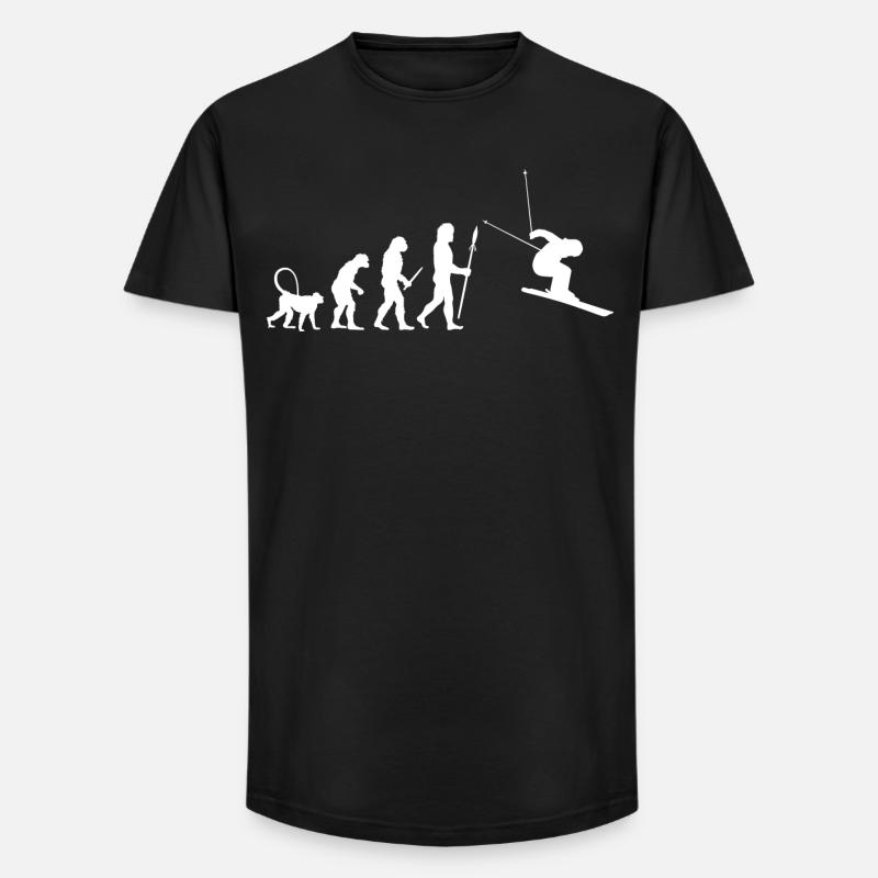 Skiing Evolution - Long Fit Men's T-Shirt - black