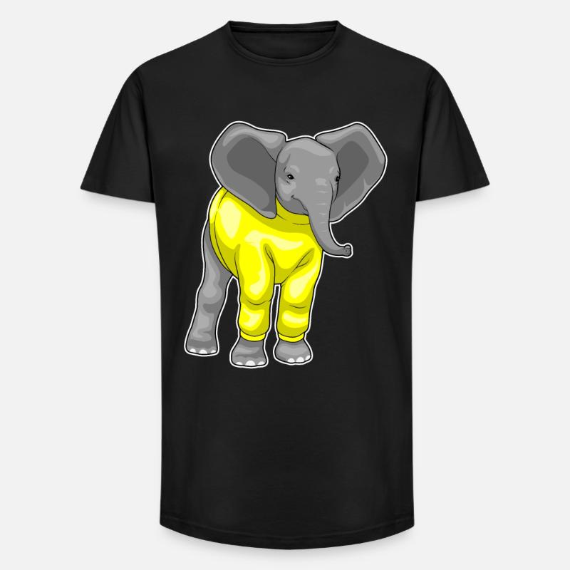 Elefant Winter Pullover - Long Fit Männer T-Shirt - Schwarz