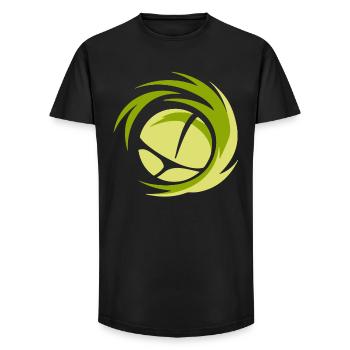 Logo de volleyball minimaliste - T-shirt coupe longue homme - noir - Devant - AI Model Male 185 light (185cm)
