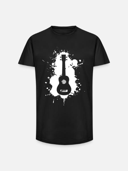 Funny ukulele music - Long Fit Men's T-Shirt - black