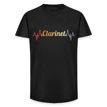 Battement de cœur de clarinette vintage - T-shirt coupe longue homme - noir - Devant - AI Model Male 185 light (185cm)