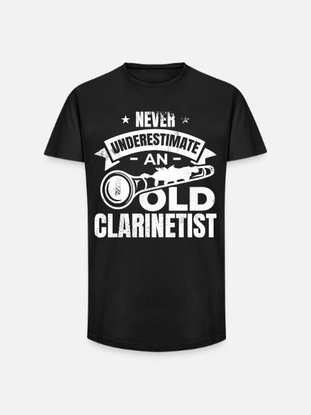 Clarinets Grandpa - Long Fit Men's T-Shirt - black