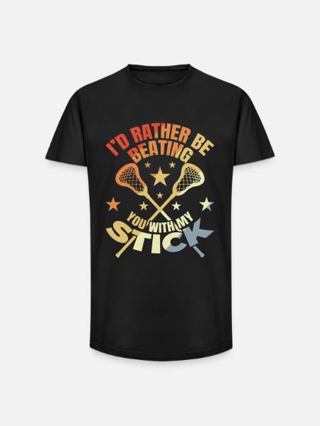 Funny lacrosse joke - Long Fit Men's T-Shirt - black