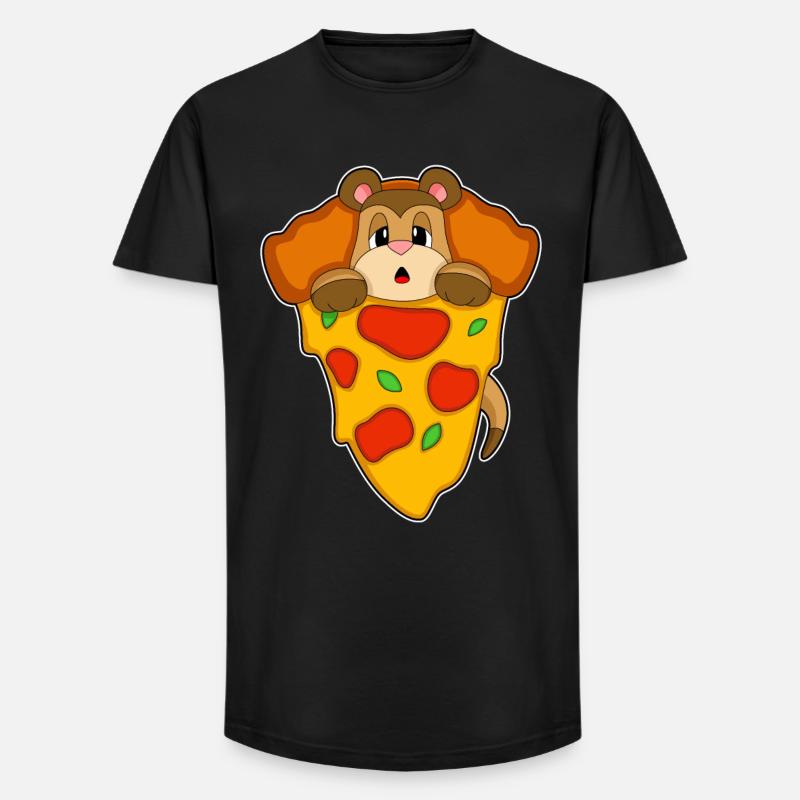 Erdmännchen Pizza - Long Fit Männer T-Shirt - Schwarz