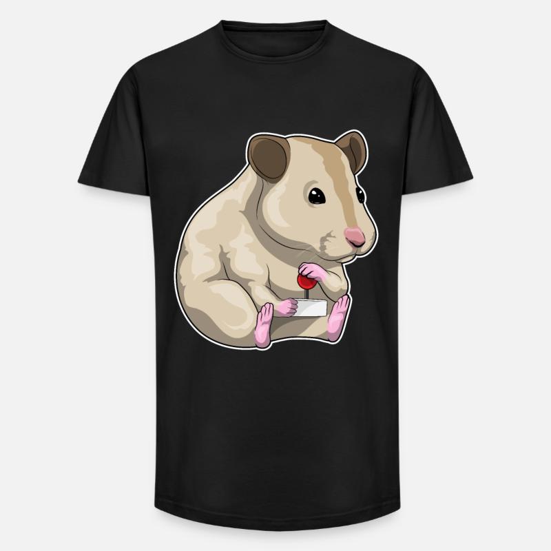 Hamster Gamer Controller - Long Fit Männer T-Shirt - Schwarz