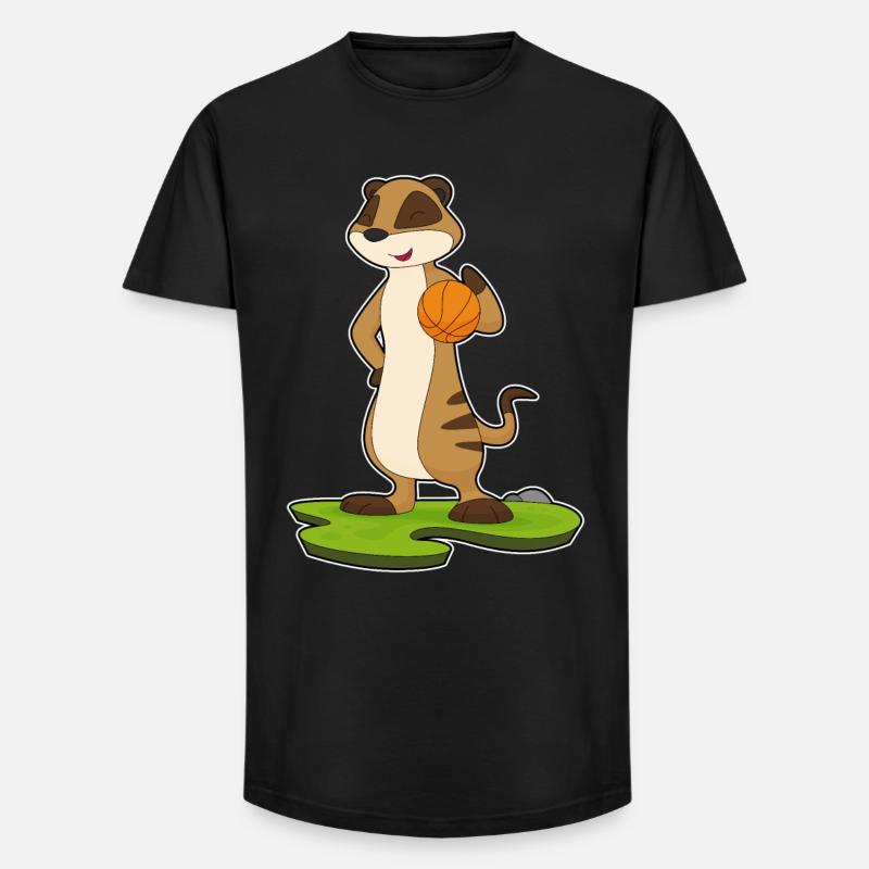 Suricate Basketteur Basketteur Basket-ball - T-shirt coupe longue homme - noir
