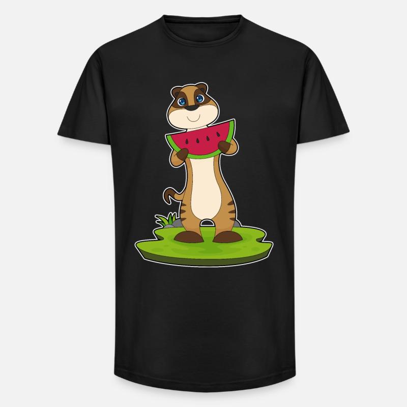 Suricate fruit de pastèque - T-shirt coupe longue homme - noir