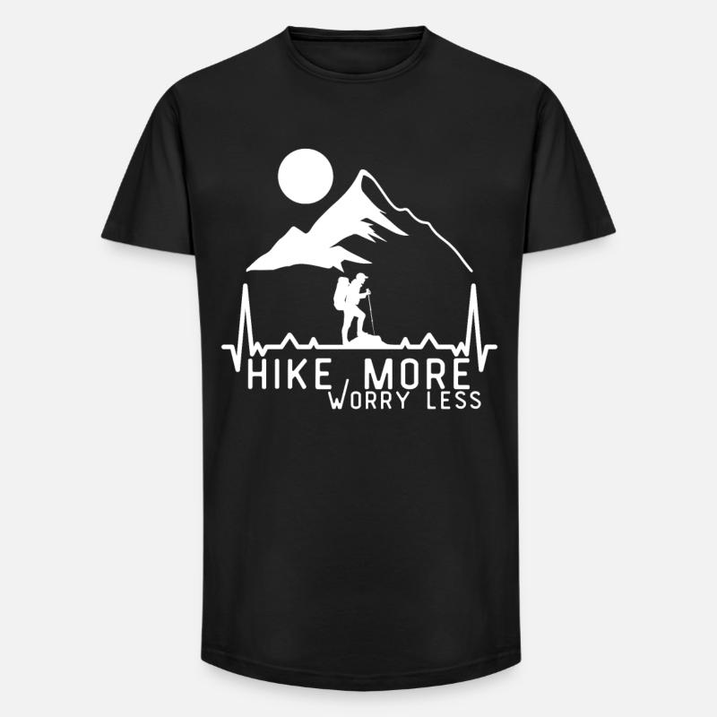 Devis randonnée Randonnée Plus S’inquiéter moins - T-shirt coupe longue homme - noir