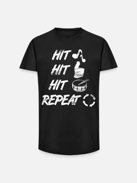 Snare Drums Spruch - Long Fit Männer T-Shirt - Schwarz