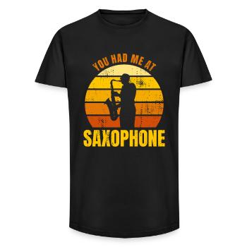 You Had Me At Saxophone - Long Fit Men's T-Shirt - black - Front - AI Model Male 185 light (185cm)