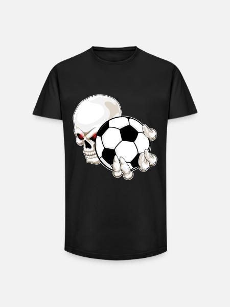 Skull Soccer Player Soccer - Long Fit Men's T-Shirt - black