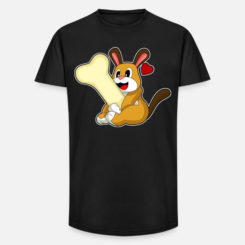 Hund Knochen - Long Fit Männer T-Shirt - Schwarz