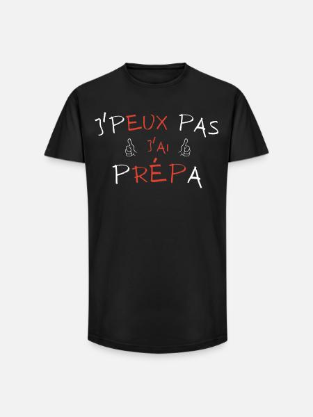 j'peux pas j'ai prépa - T-shirt coupe longue homme - noir