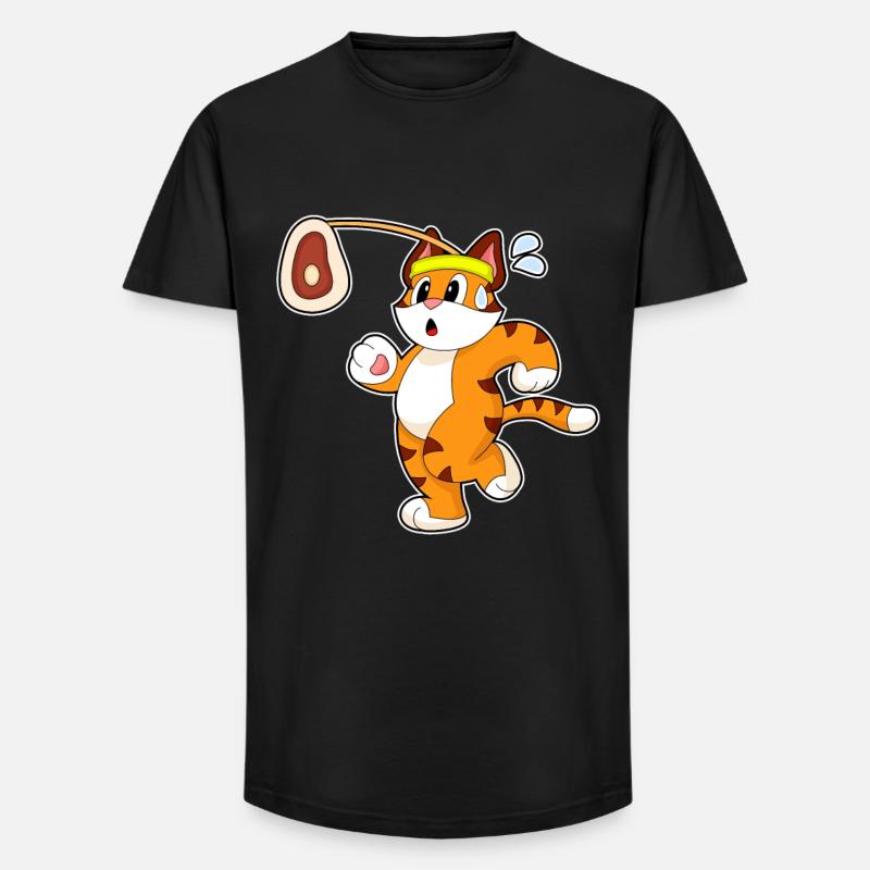 Tiger Fleisch - Long Fit Männer T-Shirt - Schwarz