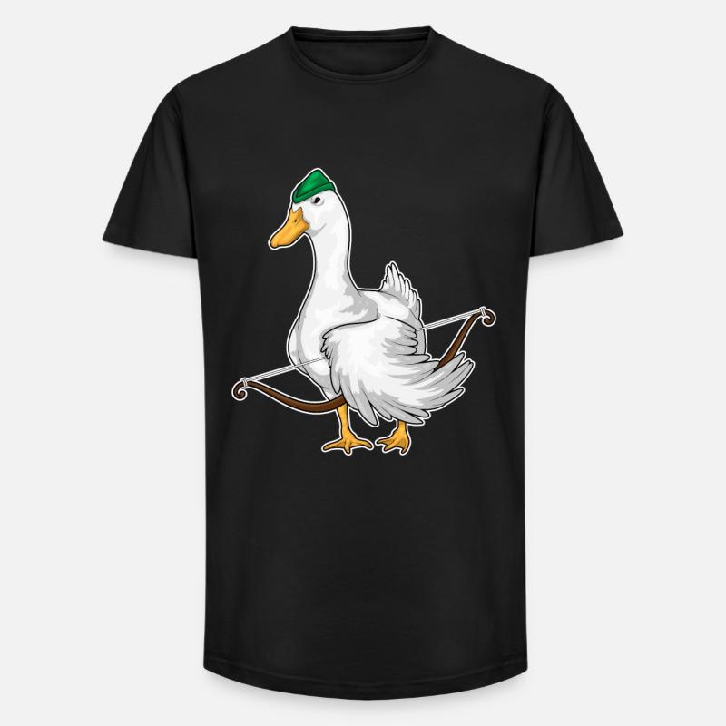 Ente Bogenschütze Bogen - Long Fit Männer T-Shirt - Schwarz