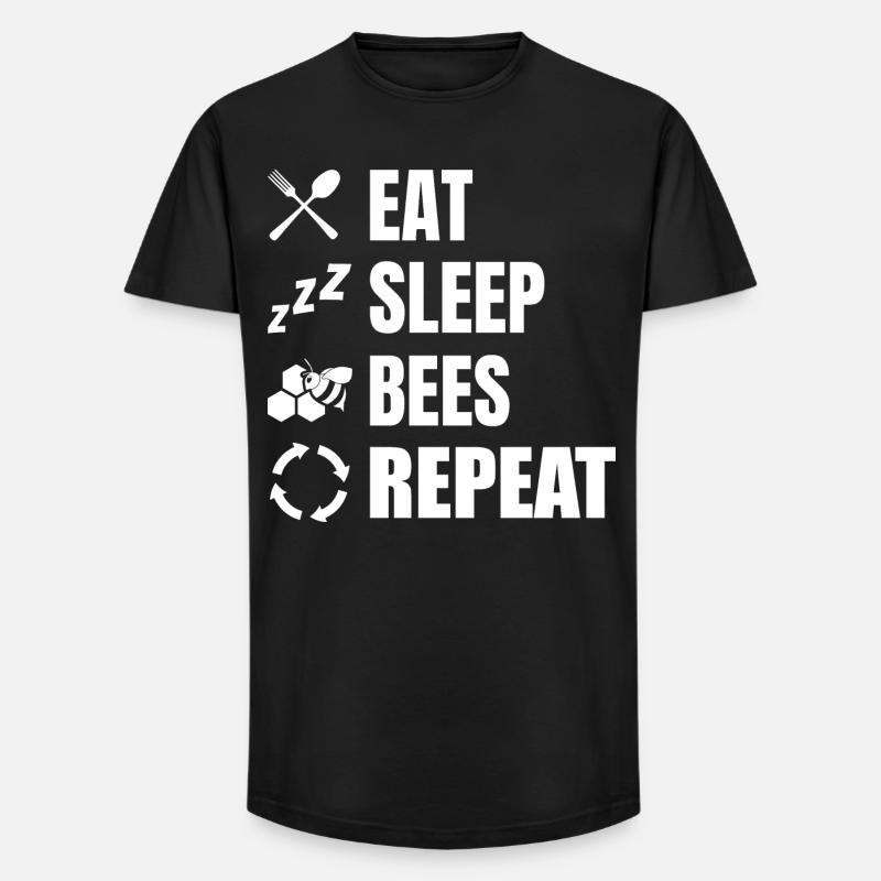 Eating, sleeping, beekeeping, repeating - Long Fit Men's T-Shirt - black