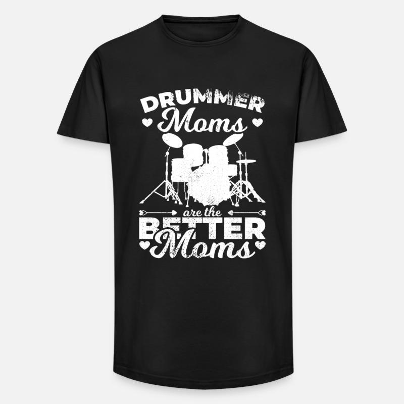 Schlagzeuger Mutter - Long Fit Männer T-Shirt - Schwarz