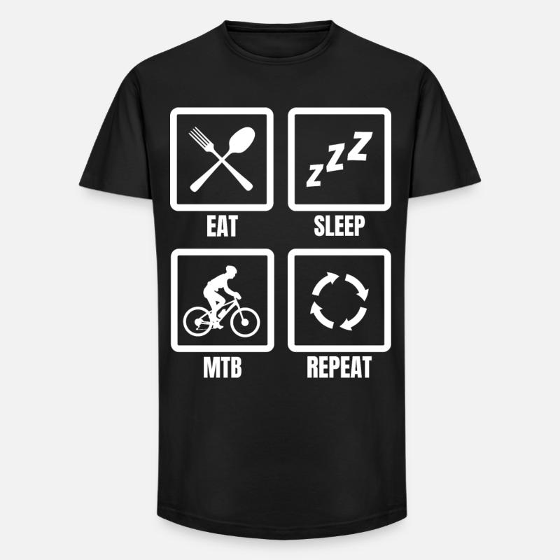 Mountainbiker Zeitplan - Long Fit Männer T-Shirt - Schwarz