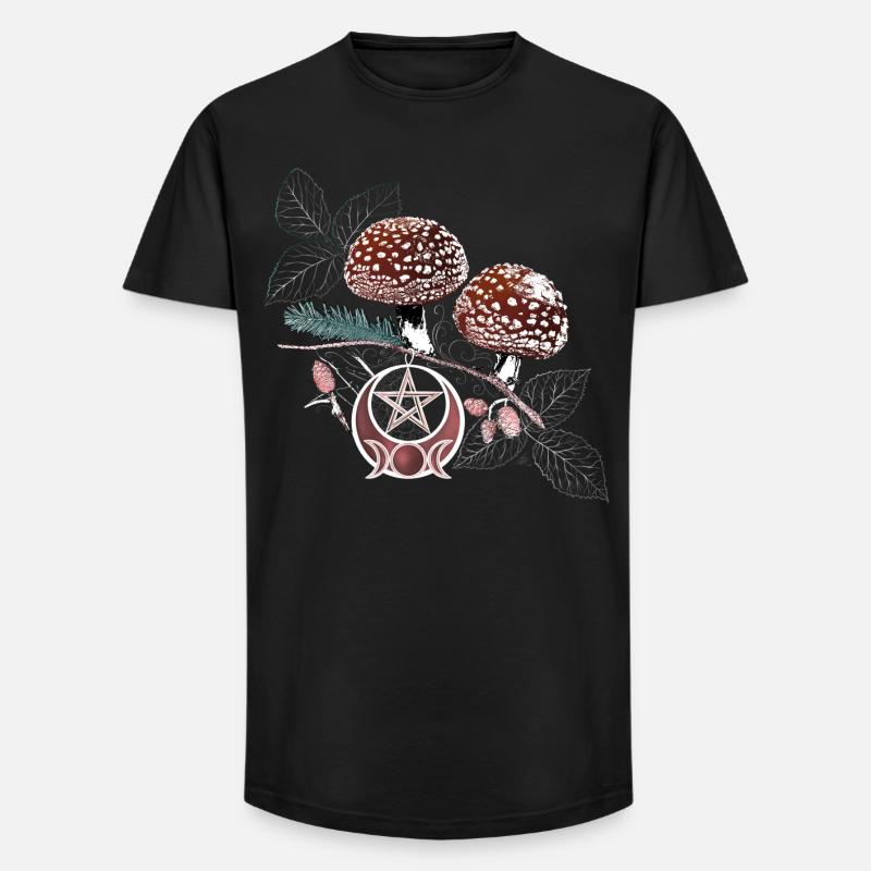 Toadstool Wicca Symbol Natural Magic Autumn - Long Fit Men's T-Shirt - black