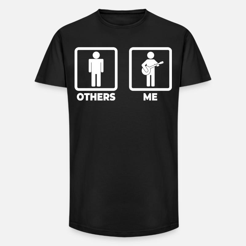Banjo Strichmännchen - Long Fit Männer T-Shirt - Schwarz