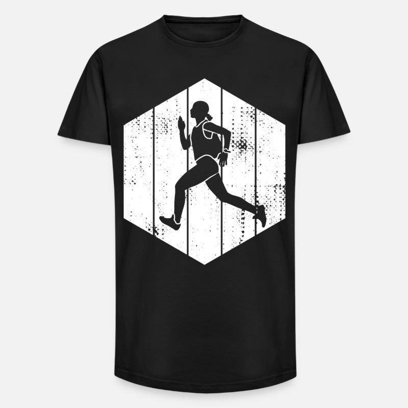 Läufer Mädchen - Long Fit Männer T-Shirt - Schwarz