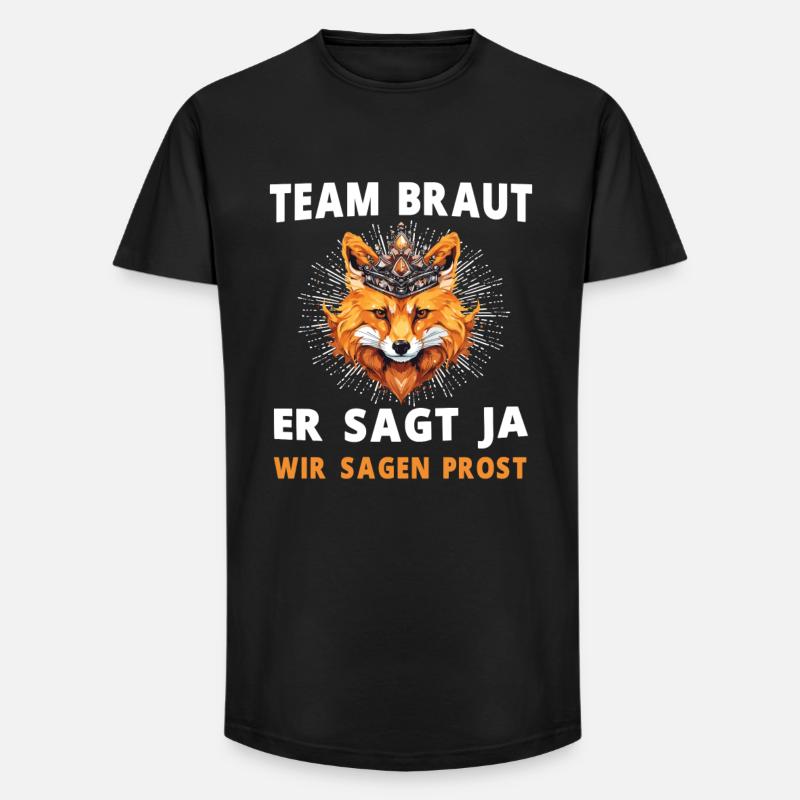 Hochzeit Junggesellenabschied Fuchs Bräutigam - Long Fit Männer T-Shirt - Schwarz