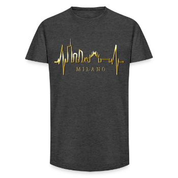 Mailand Skyline Italien Herzschlag Fan Love Milano - Long Fit Männer T-Shirt - Anthrazit - Vorne - AI Model Male 185 light (185cm)