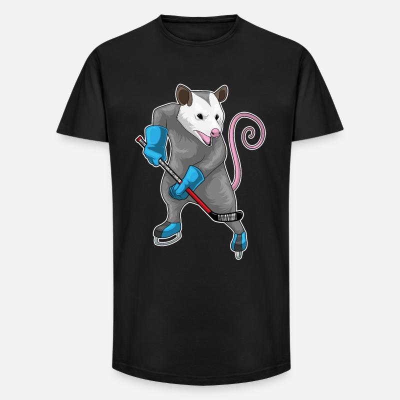 Beutelratte Eishockey Eishockeyschläger - Long Fit Männer T-Shirt - Schwarz