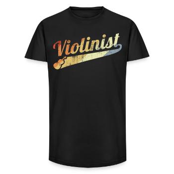Retro Violin Player - Long Fit Men's T-Shirt - black - Front - AI Model Male 185 light (185cm)