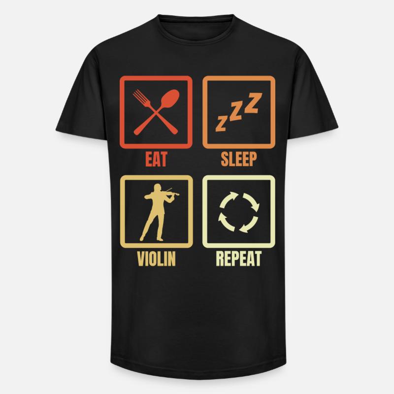 Eat Sleep Violin Repeat - Long Fit Männer T-Shirt - Schwarz