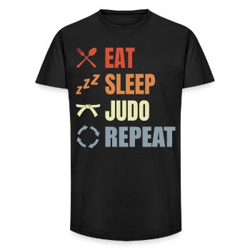 Funny Judo Routine - Long Fit Men's T-Shirt - black - Front - AI Model Male 185 light (185cm)