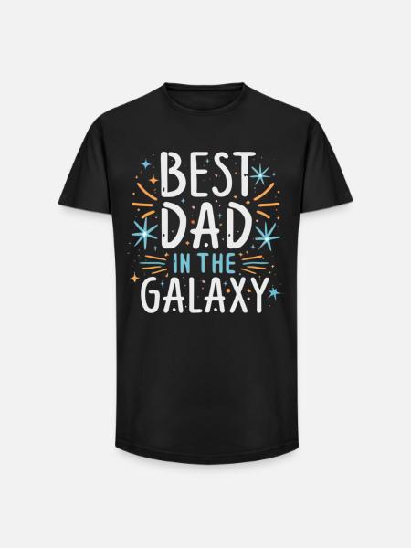 Best Dad in the Galaxy - Long Fit Men's T-Shirt - black