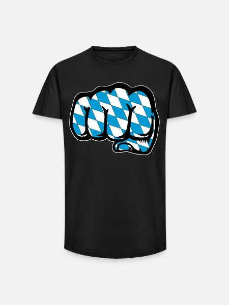 Bayern Flagge Faust Symbol - Long Fit Männer T-Shirt - Schwarz