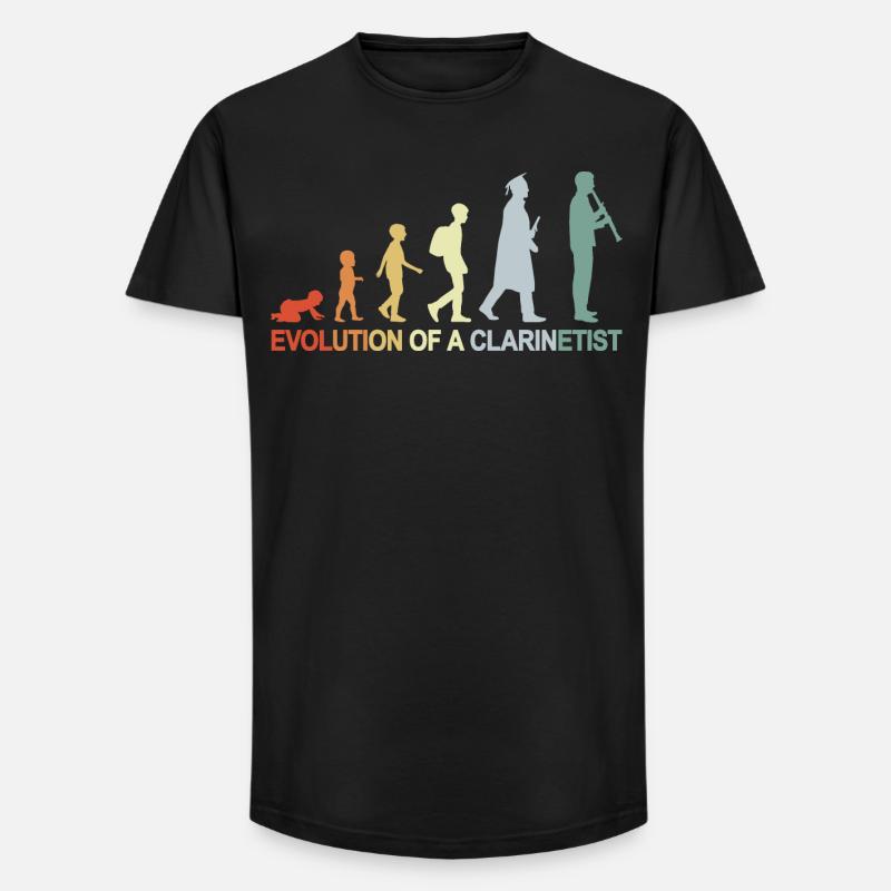 Évolution de la clarinette - T-shirt coupe longue homme - noir