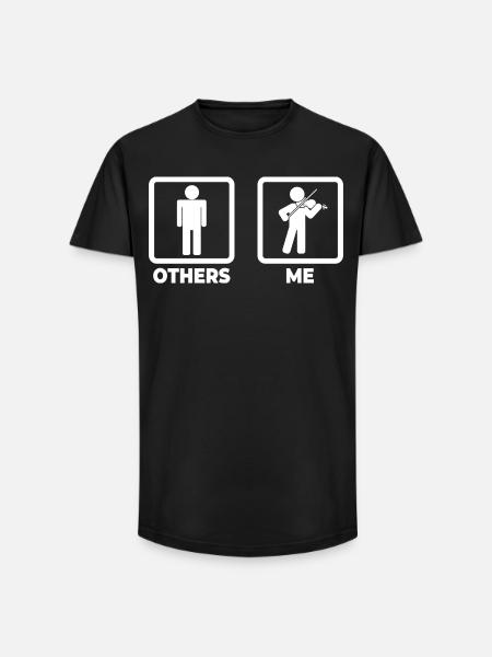 Violinist Stick Figure - Long Fit Men's T-Shirt - black