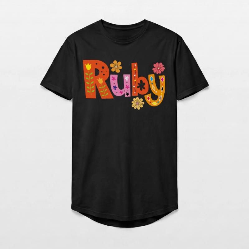 Personalized Ruby Name Long Fit Men's T-Shirt