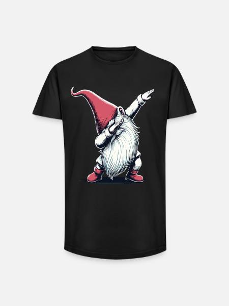 Dabbing Gnome Dab Santa Claus - Long Fit Men's T-Shirt - black