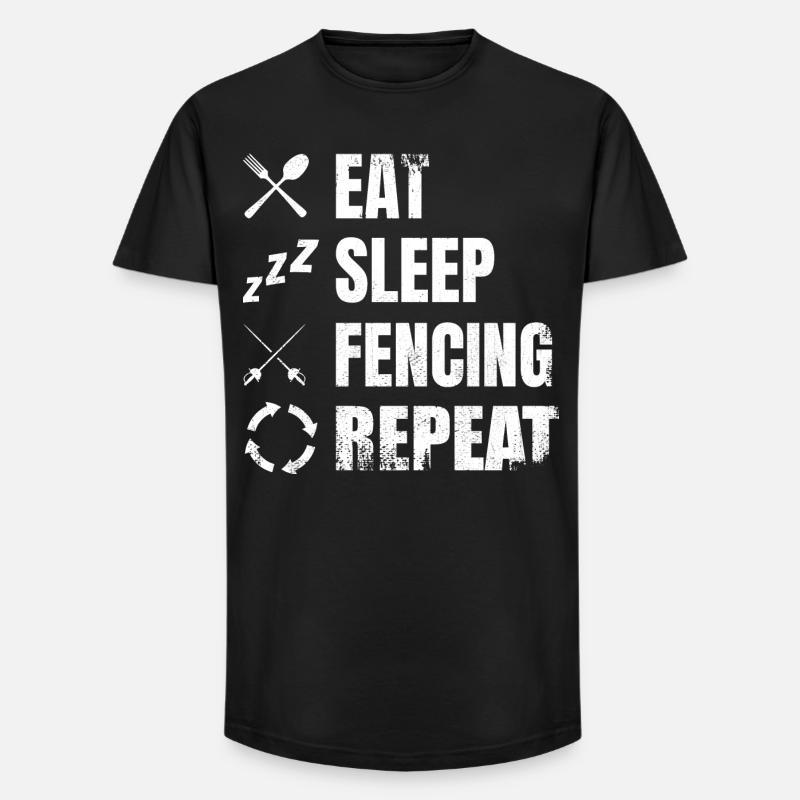 Fechten Tägliche Routine - Long Fit Männer T-Shirt - Schwarz