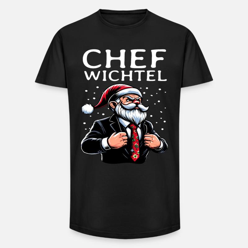 Chef Wichtel Weihnachts Gnom - Long Fit Männer T-Shirt - Schwarz